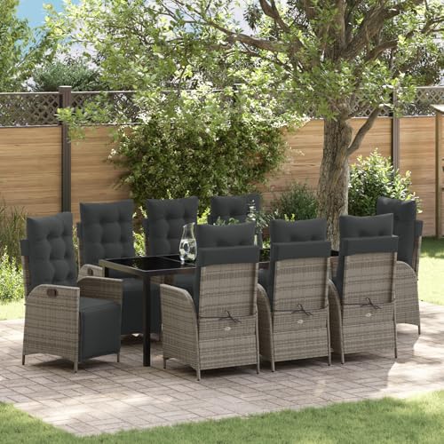 Qnhdfrt Gartenstuhl Set 2er Grau Poly-Rattan Liegestühle mit Verstellbarer Rückenlehne und Fußstütze, wetterbeständige Outdoor Loungemöbel für Garten, Terrasse oder Balkon Qnhdfrt Gartenstuhl Set 2er Grau Poly-Rattan Liegestühle mit Verstellbarer Rückenlehne und Fußstütze, wetterbeständige Outdoor Loungemöbel für Garten, Terrasse oder Balkon von Qnhdfrt