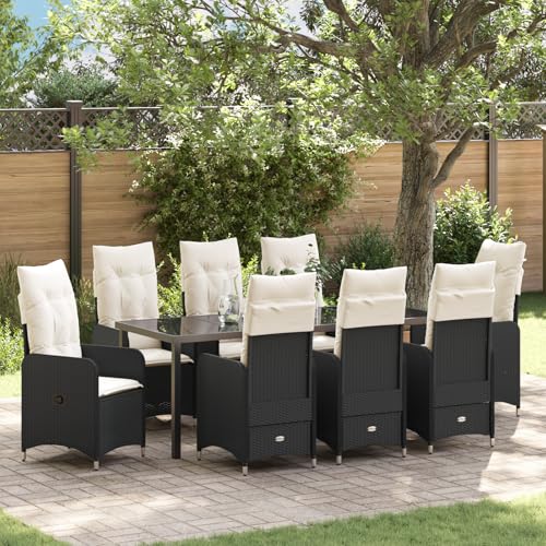 Qnhdfrt Gartenstuhl Set 2er Schwarz Poly Rattan Verstellbare Liegestühle mit Cremeweißen Kissen für Garten Terrasse Balkon Outdoor Möbel Qnhdfrt Gartenstuhl Set 2er Schwarz Poly Rattan Verstellbare Liegestühle mit Cremeweißen Kissen für Garten Terrasse Balkon Outdoor Möbel von Qnhdfrt
