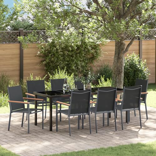 Qnhdfrt Gartenstuhl Set Schwarz Textilene Stahl 2 Stühle + Tisch Outdoor Möbel für Terrasse Garten Balkon mit 40 cm Sitzhöhe und Robustem Design Qnhdfrt Gartenstuhl Set Schwarz Textilene Stahl 2 Stühle + Tisch Outdoor Möbel für Terrasse Garten Balkon mit 40 cm Sitzhöhe und Robustem Design von Qnhdfrt