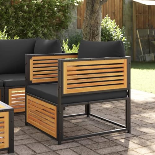Qnhdfrt Gartenstuhl aus massivem Akazienholz mit Kissen - Robuster und bequemer Loungesessel für Garten, Terrasse und Balkon von Qnhdfrt