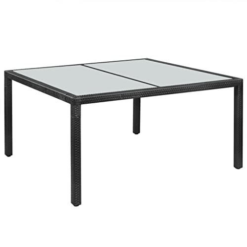 Qnhdfrt Gartentisch 150x90x75 cm Schwarz Poly Rattan Esstisch mit Glasplatte Stahlrahmen Wetterfest Modernes Design Einfache Montage für Garten Balkon Terrasse und Outdoor Lounge Qnhdfrt Gartentisch 150x90x75 cm Schwarz Poly Rattan Esstisch mit Glasplatte Stahlrahmen Wetterfest Modernes Design Einfache Montage für Garten Balkon Terrasse und Outdoor Lounge von Qnhdfrt