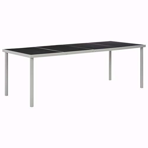 Qnhdfrt Gartentisch Esstisch Outdoor Schwarz 220x90x74,5 cm mit Stahlgestell und Glasplatte für Garten Terrasse Balkon Robust und Elegant Qnhdfrt Gartentisch Esstisch Outdoor Schwarz 220x90x74,5 cm mit Stahlgestell und Glasplatte für Garten Terrasse Balkon Robust und Elegant von Qnhdfrt