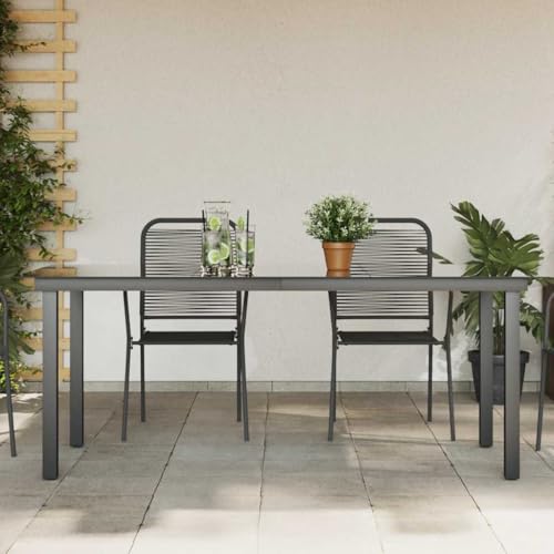 Qnhdfrt Gartentisch Outdoor Schwarz mit Glasplatte und Aluminium Gestell 190x90x74 cm Robust Witterungsbeständig Einfache Montage für Garten Terrasse Balkon Hof Qnhdfrt Gartentisch Outdoor Schwarz mit Glasplatte und Aluminium Gestell 190x90x74 cm Robust Witterungsbeständig Einfache Montage für Garten Terrasse Balkon Hof von Qnhdfrt