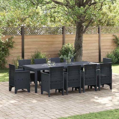 Qnhdfrt Gartentisch Set Anthrazit 250 x 100 cm Poly Rattan 11-teilig mit 10 Stühlen Modernes Design Robust & Langlebig für Garten Terrasse Balkon Qnhdfrt Gartentisch Set Anthrazit 250 x 100 cm Poly Rattan 11-teilig mit 10 Stühlen Modernes Design Robust & Langlebig für Garten Terrasse Balkon von Qnhdfrt