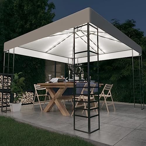 Qnhdfrt Gartenzelt mit LED-Lichterkette 3x3 m Weiß Robuster Pavillon aus Stahl und wasserdichtem Polyester für Garten Party Camping und Outdoor Events Qnhdfrt Gartenzelt mit LED-Lichterkette 3x3 m Weiß Robuster Pavillon aus Stahl und wasserdichtem Polyester für Garten Party Camping und Outdoor Events von Qnhdfrt