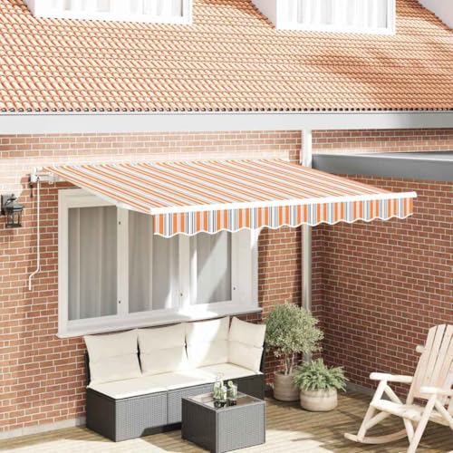 Qnhdfrt Gelenkarmmarkise 350x200 cm Mehrfarbig aus robustem Aluminium und wetterfestem Polyesterstoff Modernes Design für Balkon Terrasse und Garten von Qnhdfrt