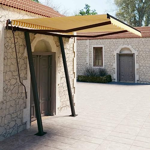 Qnhdfrt Gelenkarmmarkise Gelb Weiß 3,5x2,5 m Manuell Einziehbar mit Kurbel für Balkon Terrasse Garten UV-Schutz Aluminiumrahmen Qnhdfrt Gelenkarmmarkise Gelb Weiß 3,5x2,5 m Manuell Einziehbar mit Kurbel für Balkon Terrasse Garten UV-Schutz Aluminiumrahmen von Qnhdfrt