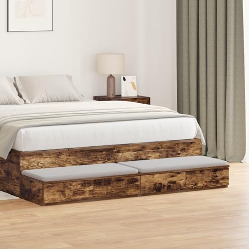 Qnhdfrt Geräucherte Eiche Nachttisch Schmal 160x36,5x16,5 cm Braun Holzwerkstoff mit 4 Schubladen Modernes Design für Schlafzimmer Qnhdfrt Geräucherte Eiche Nachttisch Schmal 160x36,5x16,5 cm Braun Holzwerkstoff mit 4 Schubladen Modernes Design für Schlafzimmer von Qnhdfrt