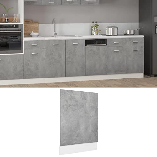 Qnhdfrt Geschirrspülerblende Betongrau aus Holzwerkstoff 45x3x67 cm für Nahtlose Integration in Küchenschränke mit robustem Design und einfacher Reinigung von Qnhdfrt