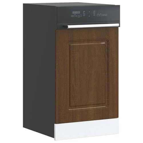 Qnhdfrt Geschirrspülerblende Kalmar Braun Eichen-Optik Holzwerkstoff 45x1,5x67 cm Küchenschrank Front für Geschirrspüler Schutz von Qnhdfrt