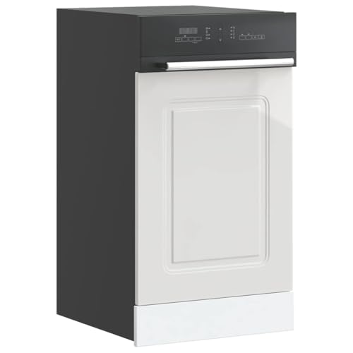 Qnhdfrt Geschirrspülerblende Kalmar Hochglanz-Weiß 45 cm schmal Küchenschrank Front aus Holzwerkstoff für Küchenzeile von Qnhdfrt