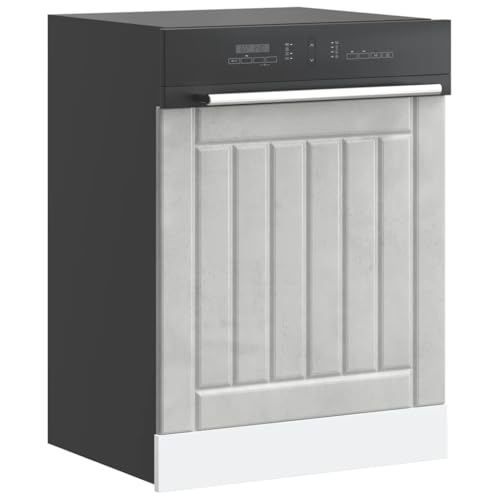 Qnhdfrt Geschirrspülerblende Lucca Betongrau Holzwerkstoff 60x67cm Küchenfront Schutz für Spülmaschine Zeitloses Design Kücheneinrichtung von Qnhdfrt