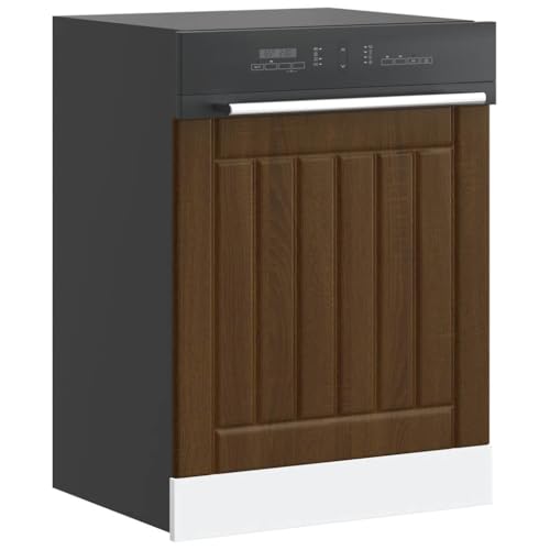Qnhdfrt Geschirrspülerblende Lucca Braun Eichen-Optik Holzwerkstoff 60x67cm Front für Küchenschränke Schutz mit zeitlosem Design von Qnhdfrt