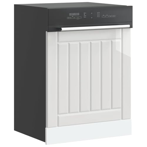 Qnhdfrt Geschirrspülerblende Lucca Hochglanz-Weiß Holzwerkstoff Front 60x1,5x67cm für Küchenschrank Schutz und Integration Modernes Design von Qnhdfrt