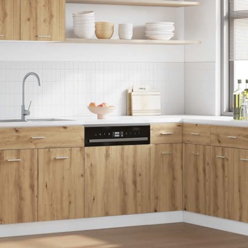 Qnhdfrt Geschirrspülerblende Lyon Artisan-Eiche aus Holzwerkstoff für Integration von Geschirrspülern in Küchenschränke 60x1.5x67 cm Robust und Pflegeleicht von Qnhdfrt