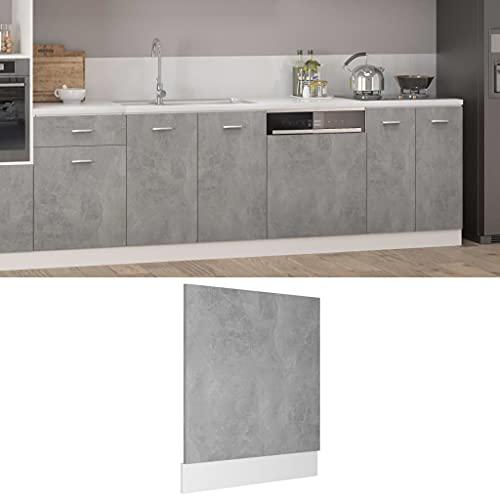 Qnhdfrt Geschirrspülerblende Lyon Betongrau 59,5x3x67 cm Holzwerkstoff für Küchenschränke Integrierte Front Modernes Design Einfache Reinigung von Qnhdfrt