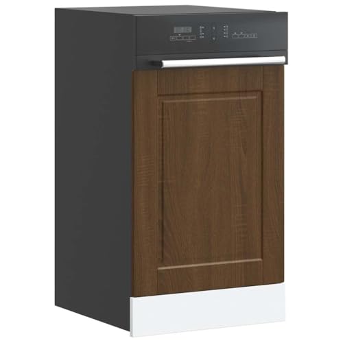 Qnhdfrt Geschirrspülerblende Porto Braun Eichen-Optik 45x1,5x67 cm Küchenschrank Front für Spülmaschinenschutz von Qnhdfrt
