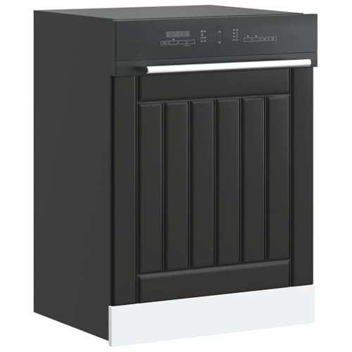 Qnhdfrt Geschirrspülerblende Schwarz Holzwerkstoff 60x1.5x67 cm für Küche – Robust und pflegeleicht mit zeitlosem Design zur Integration in Küchenschränke von Qnhdfrt