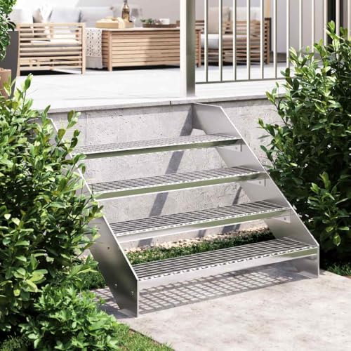 Qnhdfrt Gitterroststufe 100x24x7 cm aus verzinktem Stahl mit Anti-Rutsch-Oberfläche für sichere Treppen in Schulen Fabriken und Wohnbereichen von Qnhdfrt