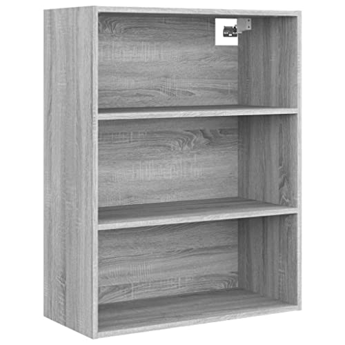 Qnhdfrt Grau Sonoma Hängeschrank 69,5x32,5x90 cm Wandmontage Schrank mit 3 Fächern und Display-Funktion für Wohnzimmer Küche Flur Qnhdfrt Grau Sonoma Hängeschrank 69,5x32,5x90 cm Wandmontage Schrank mit 3 Fächern und Display-Funktion für Wohnzimmer Küche Flur von Qnhdfrt