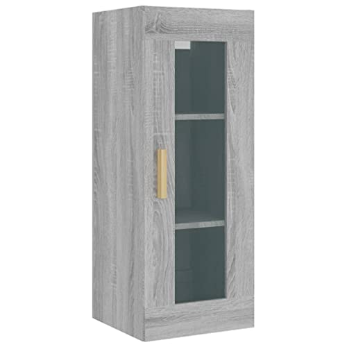 Qnhdfrt Grau Sonoma Hängeschrank Wandmontage Schrank 34,5x34x90 cm mit 3 Fächern für Wohnzimmer Schlafzimmer und Sideboard Qnhdfrt Grau Sonoma Hängeschrank Wandmontage Schrank 34,5x34x90 cm mit 3 Fächern für Wohnzimmer Schlafzimmer und Sideboard von Qnhdfrt