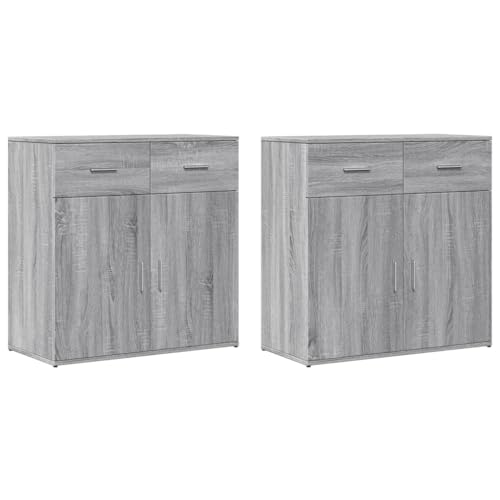 Qnhdfrt Grau Sonoma Sideboards 2 Stück Holzwerkstoff Schrank 79x38x80 cm Modernes Design Robust und Langlebig für Wohnzimmer Flur Büro Qnhdfrt Grau Sonoma Sideboards 2 Stück Holzwerkstoff Schrank 79x38x80 cm Modernes Design Robust und Langlebig für Wohnzimmer Flur Büro von Qnhdfrt