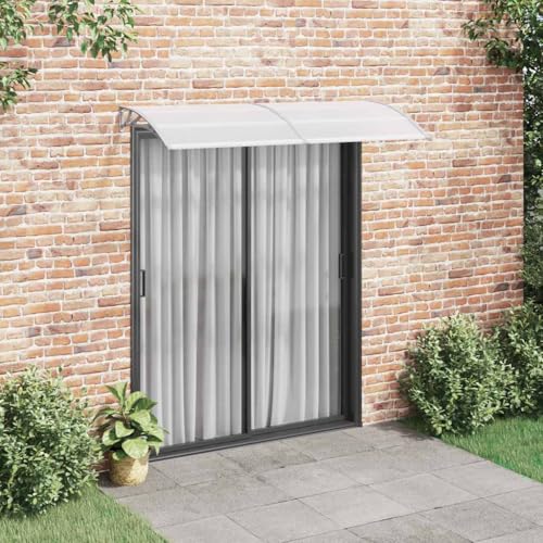 Qnhdfrt Grau Transparent Türvordach 200x75 cm PC Vordach für Haustür Fenster Balkon Terrasse Schutz vor Regen Sonne Elegant Robust Witterungsbeständig von Qnhdfrt