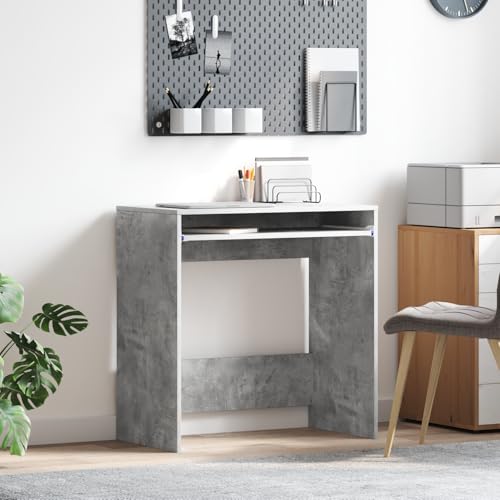 Qnhdfrt Grauer Beton Computertisch Rechteckig Schreibtisch aus Spanplatte Matt Modernes Design für Home Office und Studienzimmer von Qnhdfrt