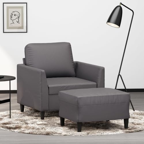 Qnhdfrt Grauer Kunstleder Relaxsessel mit Hocker 60 cm Sitzbreite Modernes Design für Wohnzimmer Balkon und Leseecke Robust und Komfortabel Qnhdfrt Grauer Kunstleder Relaxsessel mit Hocker 60 cm Sitzbreite Modernes Design für Wohnzimmer Balkon und Leseecke Robust und Komfortabel von Qnhdfrt