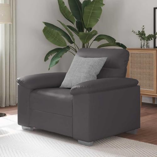 Qnhdfrt Grauer Kunstleder Sessel 60 cm Sitzbreite mit Breiten Armlehnen und Robustem Gestell für Entspannung in Wohnzimmer, Büro oder Balkon Qnhdfrt Grauer Kunstleder Sessel 60 cm Sitzbreite mit Breiten Armlehnen und Robustem Gestell für Entspannung in Wohnzimmer, Büro oder Balkon von Qnhdfrt