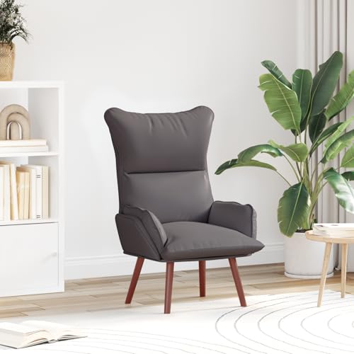 Qnhdfrt Grauer Relaxsessel aus Kunstleder mit Holzbeinen für Wohnzimmer, Elliptische Form Moderner Loungesessel zum Entspannen und Lesen Qnhdfrt Grauer Relaxsessel aus Kunstleder mit Holzbeinen für Wohnzimmer, Elliptische Form Moderner Loungesessel zum Entspannen und Lesen von Qnhdfrt