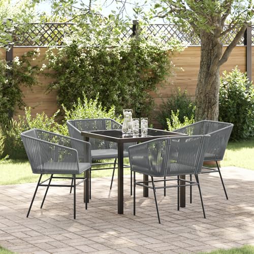 Qnhdfrt Graues 2-teiliges Gartenstuhl Set mit Kissen aus Synthetischem Poly Rattan für Terrasse Balkon Garten – Robustes Design und Bequeme Outdoor Möbel von Qnhdfrt