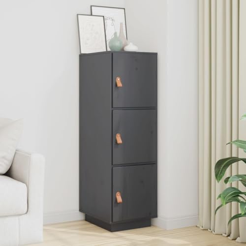 Qnhdfrt Graues Highboard aus Massivholz Kiefer 34x40x108,5 cm mit 3 Türen Robuste Oberplatte für Stauraum und Dekoration für Schlafzimmer Wohnzimmer Büro Qnhdfrt Graues Highboard aus Massivholz Kiefer 34x40x108,5 cm mit 3 Türen Robuste Oberplatte für Stauraum und Dekoration für Schlafzimmer Wohnzimmer Büro von Qnhdfrt