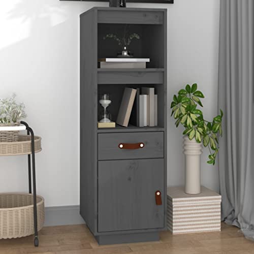 Qnhdfrt Graues Massivholz Highboard Kiefer 34x40x108,5 cm Klassisches Sideboard mit Robustem Holzrahmen und Offenen Fächern für Wohnzimmer Küche Flur Qnhdfrt Graues Massivholz Highboard Kiefer 34x40x108,5 cm Klassisches Sideboard mit Robustem Holzrahmen und Offenen Fächern für Wohnzimmer Küche Flur von Qnhdfrt