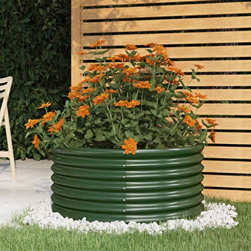 Qnhdfrt Großer Runder Pflanzkübel aus Pulverbeschichtetem Stahl 80 cm Durchmesser x 36 cm Höhe Grün für Garten Balkon Terrasse Robust und Witterungsbeständig Qnhdfrt Großer Runder Pflanzkübel aus Pulverbeschichtetem Stahl 80 cm Durchmesser x 36 cm Höhe Grün für Garten Balkon Terrasse Robust und Witterungsbeständig von Qnhdfrt