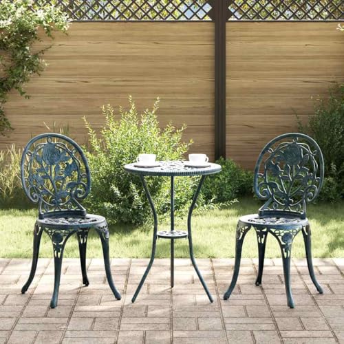 Qnhdfrt Gusseisen Essgruppe Grün Rund 3 TLG Bistro Set für Garten und Balkon mit Cabriole Beinen und Lackierter Oberfläche Qnhdfrt Gusseisen Essgruppe Grün Rund 3 TLG Bistro Set für Garten und Balkon mit Cabriole Beinen und Lackierter Oberfläche von Qnhdfrt