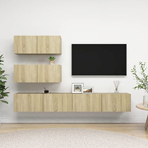 Qnhdfrt Hängendes TV-Schrank-Set Sonoma-Eiche Holzwerkstoff Modernes Design Großer Stauraum 2 x 80 cm und 2 x 100 cm für Wohnzimmer Möbel Qnhdfrt Hängendes TV-Schrank-Set Sonoma-Eiche Holzwerkstoff Modernes Design Großer Stauraum 2 x 80 cm und 2 x 100 cm für Wohnzimmer Möbel von Qnhdfrt