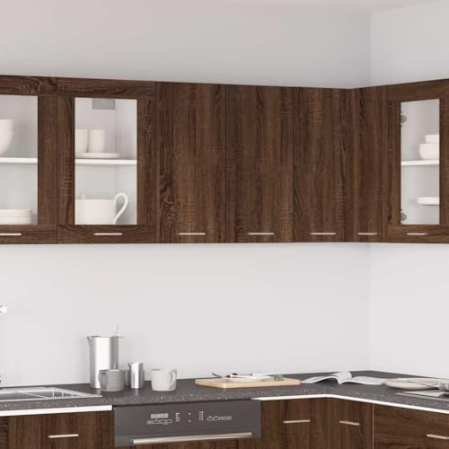 Qnhdfrt Hängeschrank Braun Eichen-Optik 60x31x60 cm Holzwerkstoff Küchenschrank mit Türen für Küchenorganisation Stauraum von Qnhdfrt