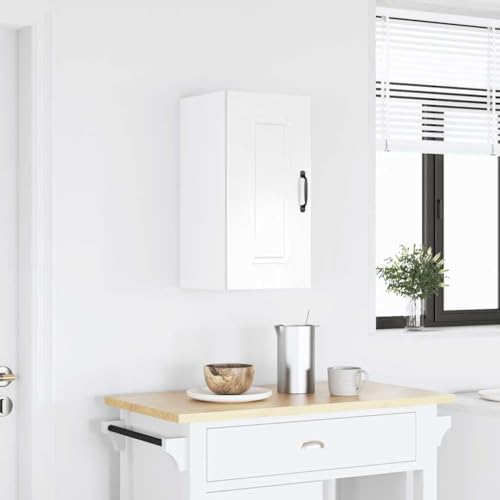 Qnhdfrt Hängeschrank Küchenregal Hochglanz Weiß Holzwerkstoff 30x31x60cm Wandschrank für Küche Bad Wohnzimmer Aufbewahrung von Qnhdfrt
