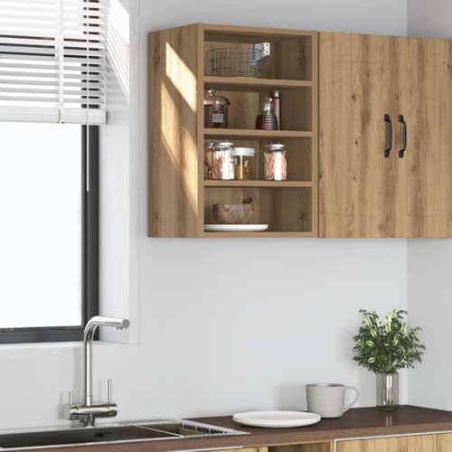 Qnhdfrt Hängeschrank Küchenschrank Wandschrank Artisan-Eiche aus Holzwerkstoff 40x29,5x60 cm Modernes Design Robust für Küchenoptimierung Stauraum Qnhdfrt Hängeschrank Küchenschrank Wandschrank Artisan-Eiche aus Holzwerkstoff 40x29,5x60 cm Modernes Design Robust für Küchenoptimierung Stauraum von Qnhdfrt