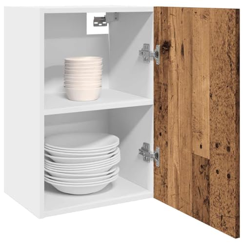 Qnhdfrt Hängeschrank Lyon Altholz-Optik 40x31x60 cm Holzwerkstoff Wandmontage Küchenschrank mit Stauraum für Küche Bad und Wohnzimmer von Qnhdfrt