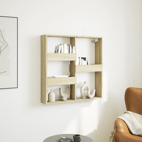 Qnhdfrt Hängeschrank Sonoma-Eiche Holzwerkstoff Schmal 80x15x80 cm für Wandmontage mit Stauraum in Wohnzimmer Küche Badezimmer von Qnhdfrt