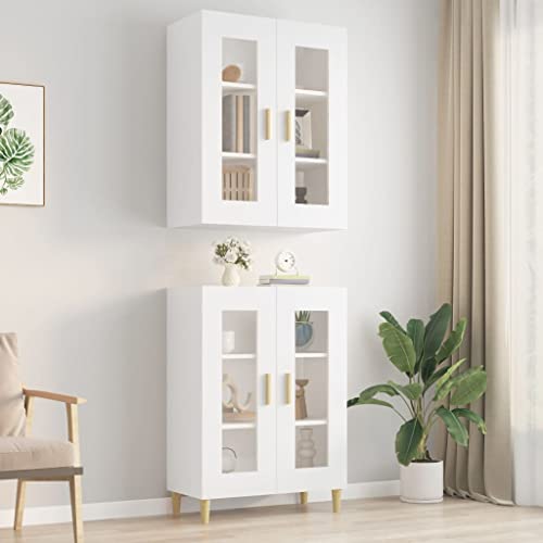 Qnhdfrt Hängeschrank Weiß 69,5x34x90 cm Hochwertiger Holzwerkstoff mit Glas Dekorativer Wandschrank mit Stauraum für Küche Wohnzimmer und Flur Qnhdfrt Hängeschrank Weiß 69,5x34x90 cm Hochwertiger Holzwerkstoff mit Glas Dekorativer Wandschrank mit Stauraum für Küche Wohnzimmer und Flur von Qnhdfrt