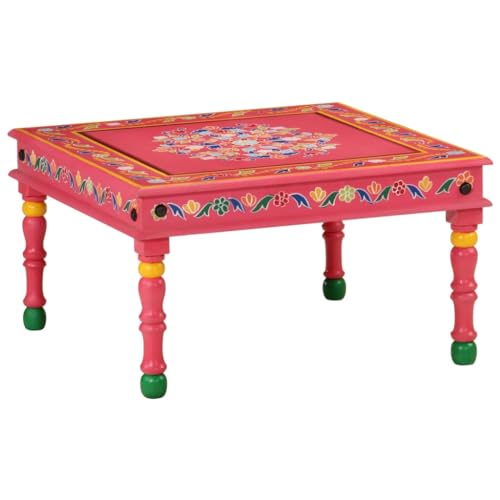 Qnhdfrt Handbemalter Couchtisch Rosa aus Massivholz Mango 54x54x30cm Klein für Wohnzimmer Schlafzimmer Flur Robust mit Dekor Qnhdfrt Handbemalter Couchtisch Rosa aus Massivholz Mango 54x54x30cm Klein für Wohnzimmer Schlafzimmer Flur Robust mit Dekor von Qnhdfrt