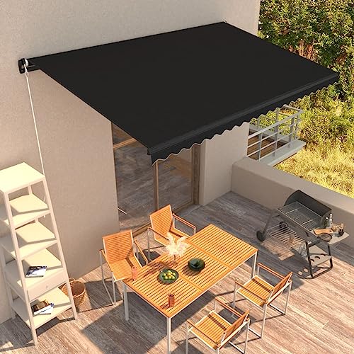 Qnhdfrt Handbetriebene Einziehbare Markise 450x300 cm Anthrazit Grau Rahmen für Terrasse Balkon Fenster Sonnenschutz mit Kurbel und Aluminium Konstruktion Qnhdfrt Handbetriebene Einziehbare Markise 450x300 cm Anthrazit Grau Rahmen für Terrasse Balkon Fenster Sonnenschutz mit Kurbel und Aluminium Konstruktion von Qnhdfrt