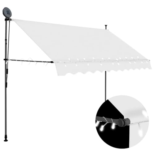 Qnhdfrt Handkurbel Markise Einziehbar mit Solar LED 300 cm Breite Creme Farbton Sonnenschutz für Fenster Balkon Terrasse Garten Robust und Witterungsbeständig Qnhdfrt Handkurbel Markise Einziehbar mit Solar LED 300 cm Breite Creme Farbton Sonnenschutz für Fenster Balkon Terrasse Garten Robust und Witterungsbeständig von Qnhdfrt