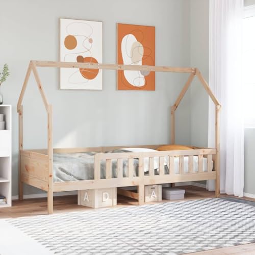 Qnhdfrt Hausbett aus Massivholz Kiefer 90x190 cm Kinderbett mit Lattenrost Stauraum & Sicherheitsgittern Rustikales Design für sicheres Schlafen und Spielen Qnhdfrt Hausbett aus Massivholz Kiefer 90x190 cm Kinderbett mit Lattenrost Stauraum & Sicherheitsgittern Rustikales Design für sicheres Schlafen und Spielen von Qnhdfrt