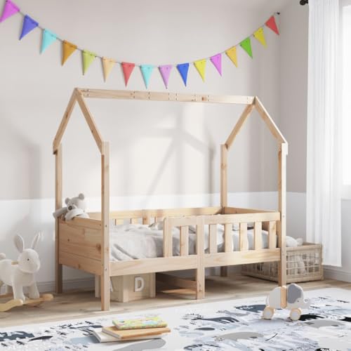 Qnhdfrt Hausbett aus massiver Kiefer 80x160 cm Kinderbett mit Lattenrost Stauraum und rustikalem Design Robustes Bettgestell für sicheres Schlafen und Spielen Qnhdfrt Hausbett aus massiver Kiefer 80x160 cm Kinderbett mit Lattenrost Stauraum und rustikalem Design Robustes Bettgestell für sicheres Schlafen und Spielen von Qnhdfrt