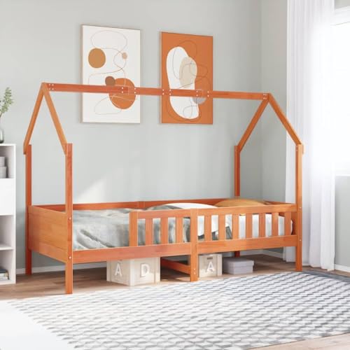 Qnhdfrt Hausbett aus massiver Kiefer Wachsbraun 80x200 cm Kinderbett mit Stauraum und Lattenrost Rustikales Design für sicheres Schlafen und Spielen Qnhdfrt Hausbett aus massiver Kiefer Wachsbraun 80x200 cm Kinderbett mit Stauraum und Lattenrost Rustikales Design für sicheres Schlafen und Spielen von Qnhdfrt