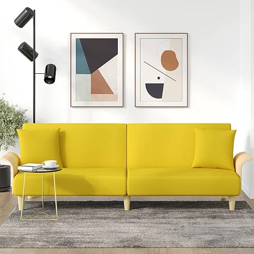 Qnhdfrt Hellgelbes Stoff Schlafsofa mit Armlehnen 224 cm Breite Verstellbare Rückenlehne Bequemes Sitz- und Schlafmöbel für Wohnzimmer Gästeübernachtung Qnhdfrt Hellgelbes Stoff Schlafsofa mit Armlehnen 224 cm Breite Verstellbare Rückenlehne Bequemes Sitz- und Schlafmöbel für Wohnzimmer Gästeübernachtung von Qnhdfrt